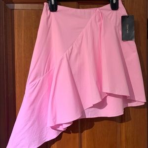 Asymmetrical pink skirt